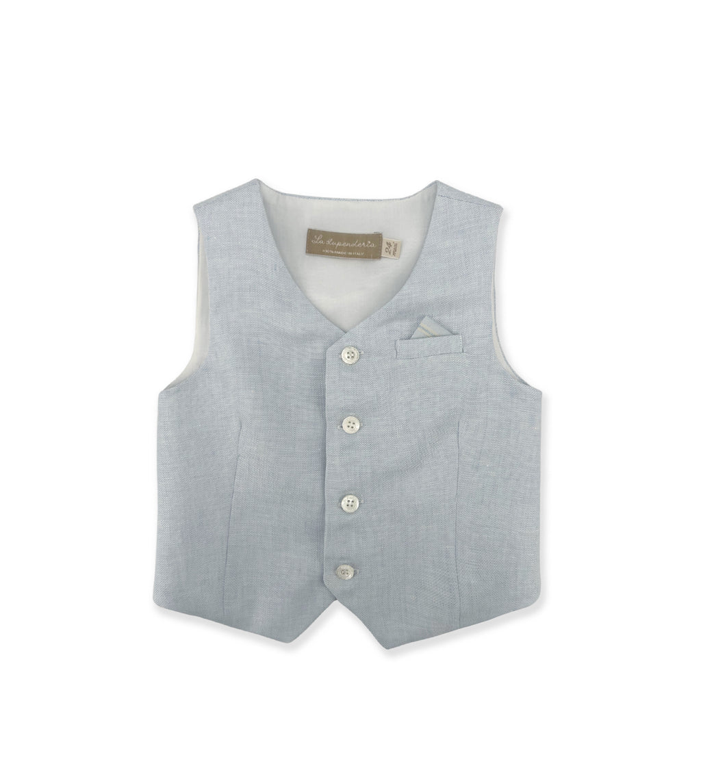 La Stupenderia LIGHT BLUE LINEN VEST