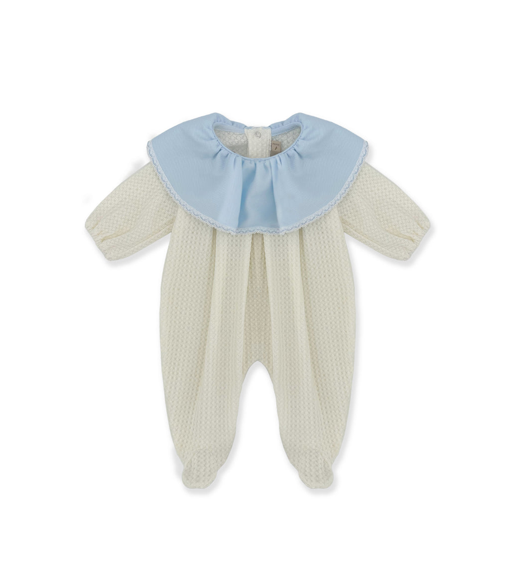 La Stupenderia LIGHT BLUE NECK KNITTED ROMPER