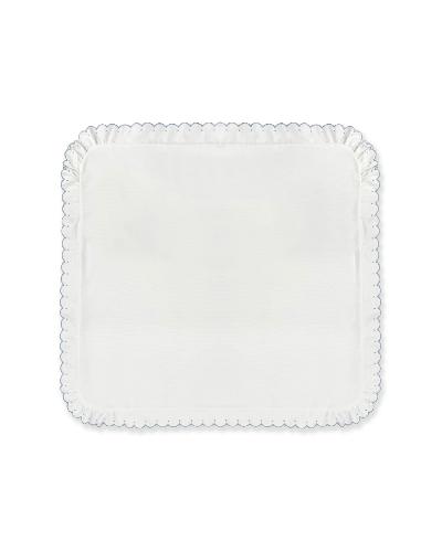 COPERTA BIANCA CON RICAMI AZZURRI