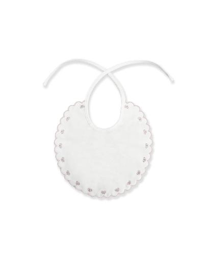 BAVAGLINO BIANCO CON RICAMI ROSA