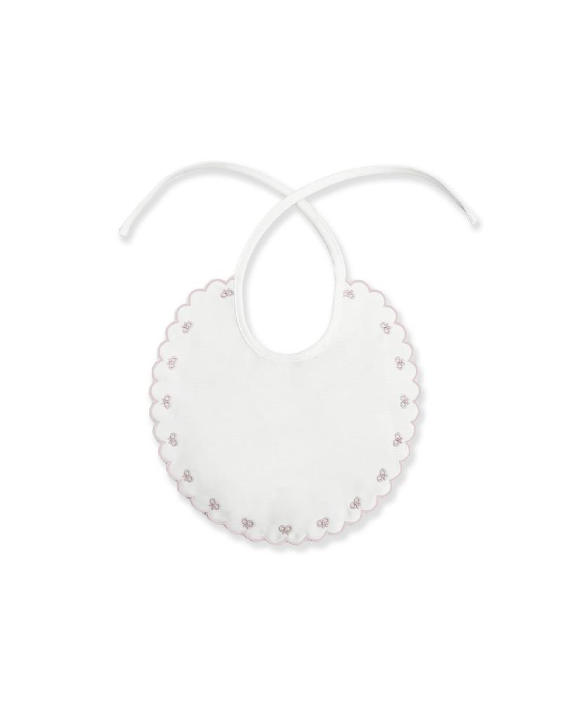 BAVAGLINO BIANCO CON RICAMI ROSA