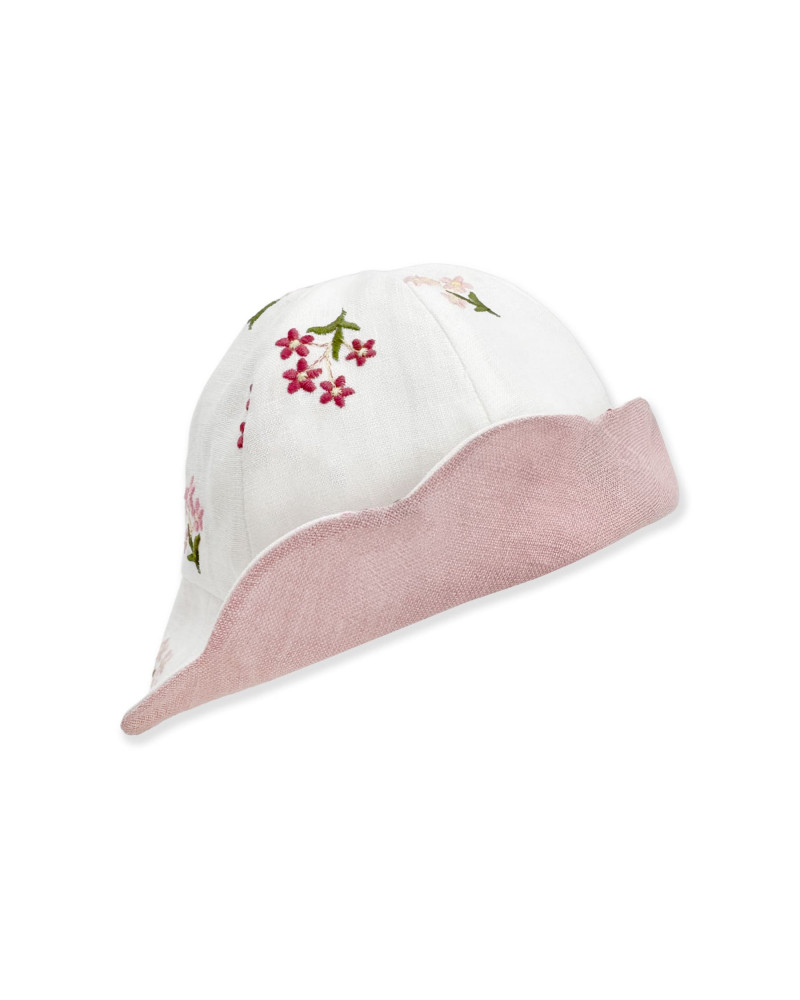 CAPPELLINO IN LINO RICAMATO