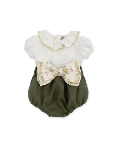 COMPLETO LINO VERDE CON FIOCCO