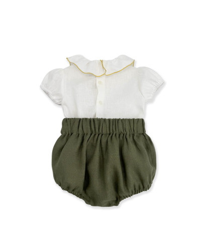 COMPLETO LINO VERDE CON FIOCCO