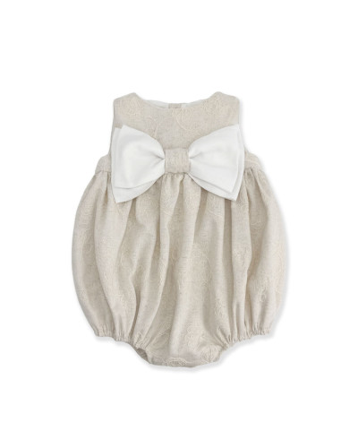 PAGLIACCETTO IN LINO BEIGE RICAMATO