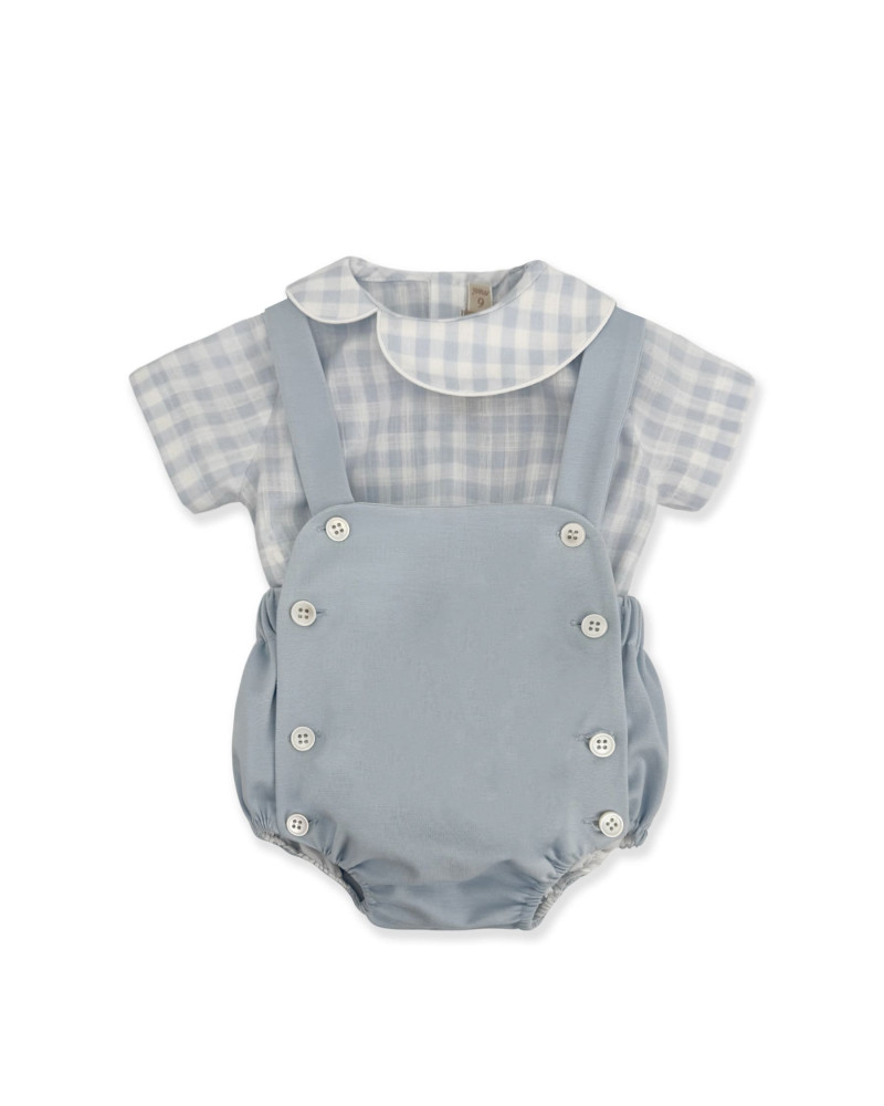 COMPLETINO IN VICHY AZZURRO