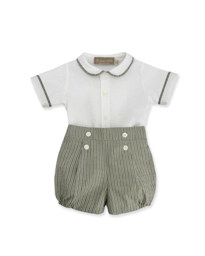 COMPLETINO CON BERMUDINO A RIGHE VERDI