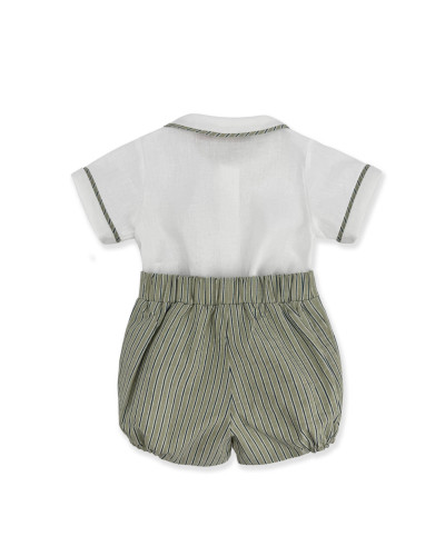 COMPLETINO CON BERMUDINO A RIGHE VERDI