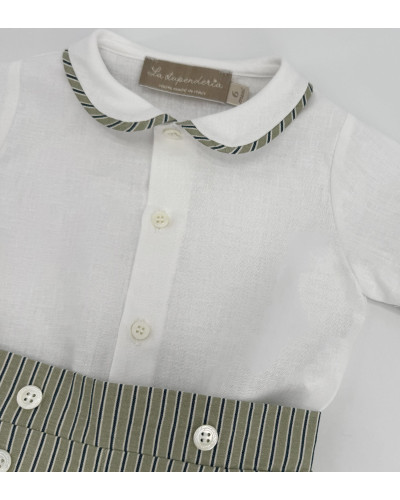 COMPLETINO CON BERMUDINO A RIGHE VERDI