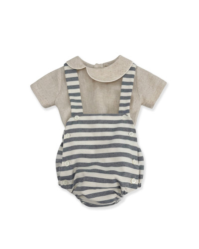 COMPLETO A RIGHE BEIGE