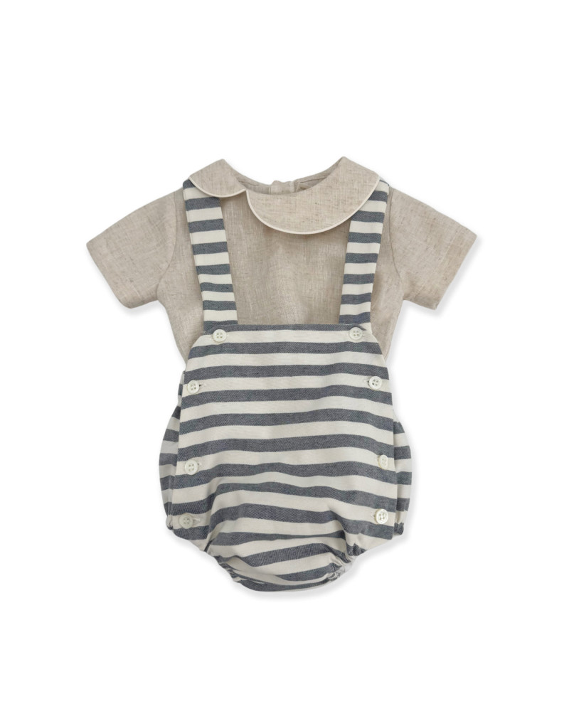 COMPLETO A RIGHE BEIGE