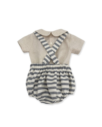 COMPLETO A RIGHE BEIGE