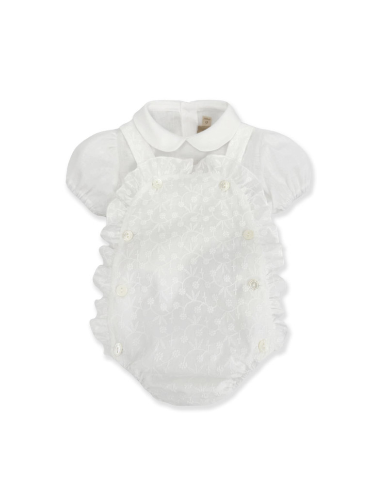 COMPLETO BIANCO RICAMATO