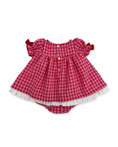 ABITINO A QUADRETTI ROSA E ROSSI