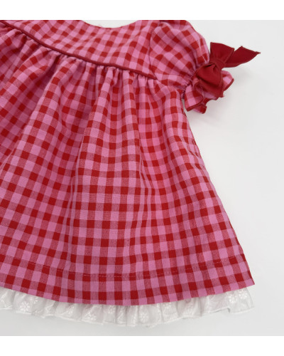 ABITINO A QUADRETTI ROSA E ROSSI