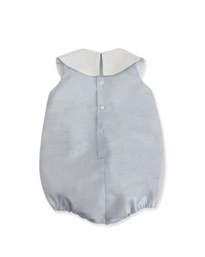 PAGLIACCETTO AZZURRO CON COLLO RICAMATO