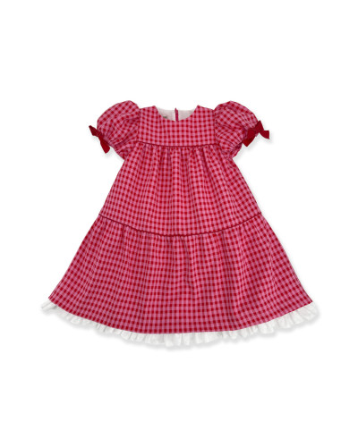 ABITO A QUADRI ROSA E ROSSI