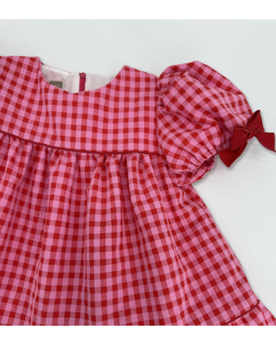 ABITO A QUADRI ROSA E ROSSI