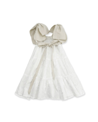 ABITO BIANCO RICAMATO CON FIOCCHI