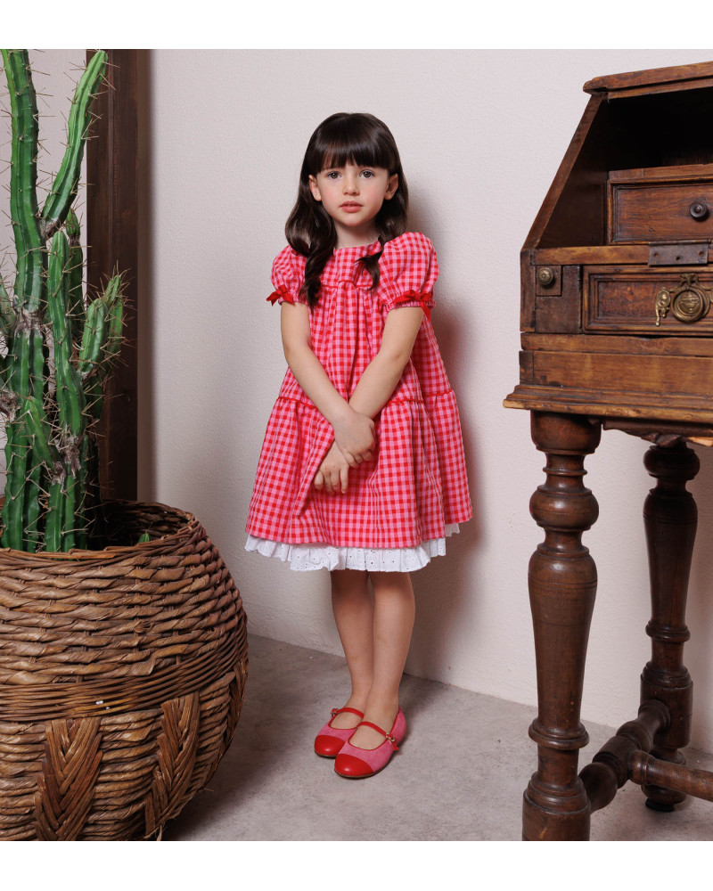 ABITO A QUADRI ROSA E ROSSI