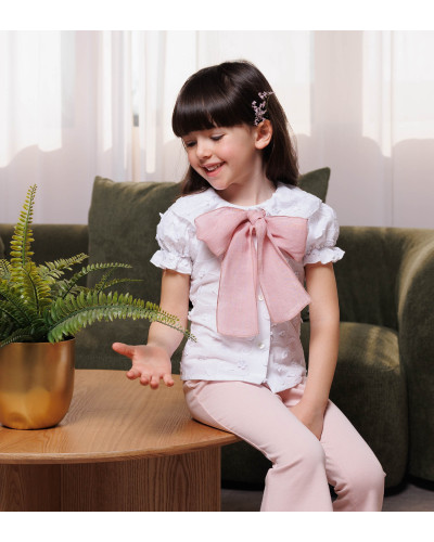 CAMICIA CON FIOCCO ROSA