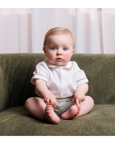 COMPLETINO CON BERMUDINO A RIGHE VERDI