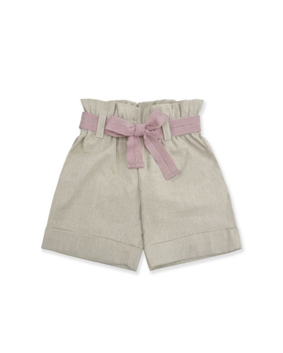 BERMUDA BEIGE CON CINTURA