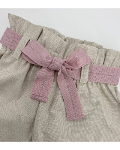 BERMUDA BEIGE CON CINTURA