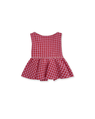 COMPLETO QUADRETTI ROSSI E ROSA