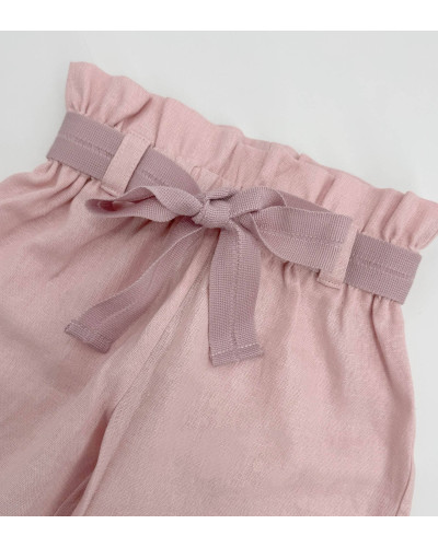 BERMUDA ROSA CON CINTURA