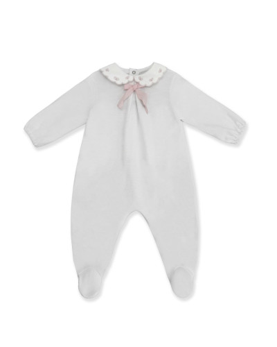 BABY RUMPERS WITH PINK EMBROIDERIES