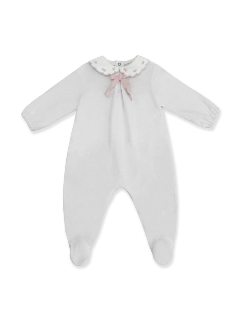 BABY RUMPERS WITH PINK EMBROIDERIES