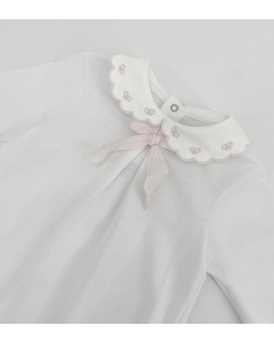 BABY RUMPERS WITH PINK EMBROIDERIES