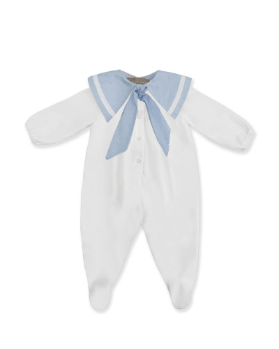 LONG RUMPER WITH BLUE COLLAR