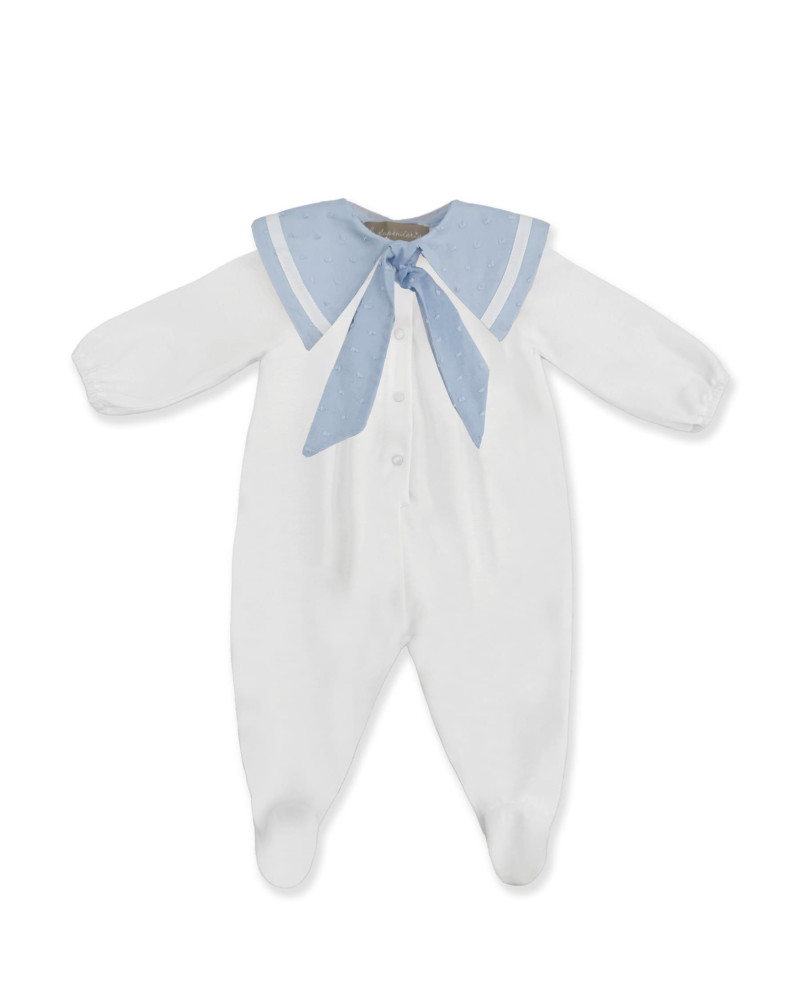 LONG RUMPER WITH BLUE COLLAR