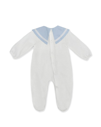 LONG RUMPER WITH BLUE COLLAR