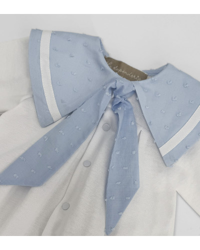 LONG RUMPER WITH BLUE COLLAR