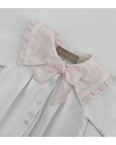 LONG RUMPER WITH PINK COLLAR
