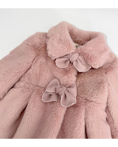 PINK ECO-FUR COAT